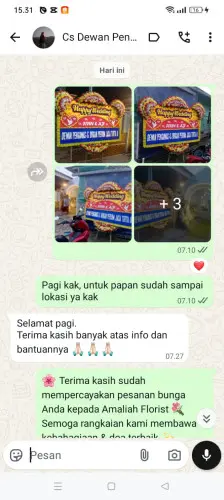 Testimonial Papan Bunga Pernikahan cigemblong